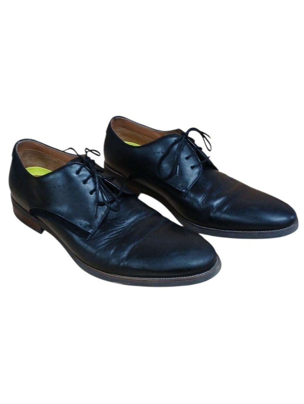 Florsheim Black Leather Derby Lace-Up Shoes Size 12 D